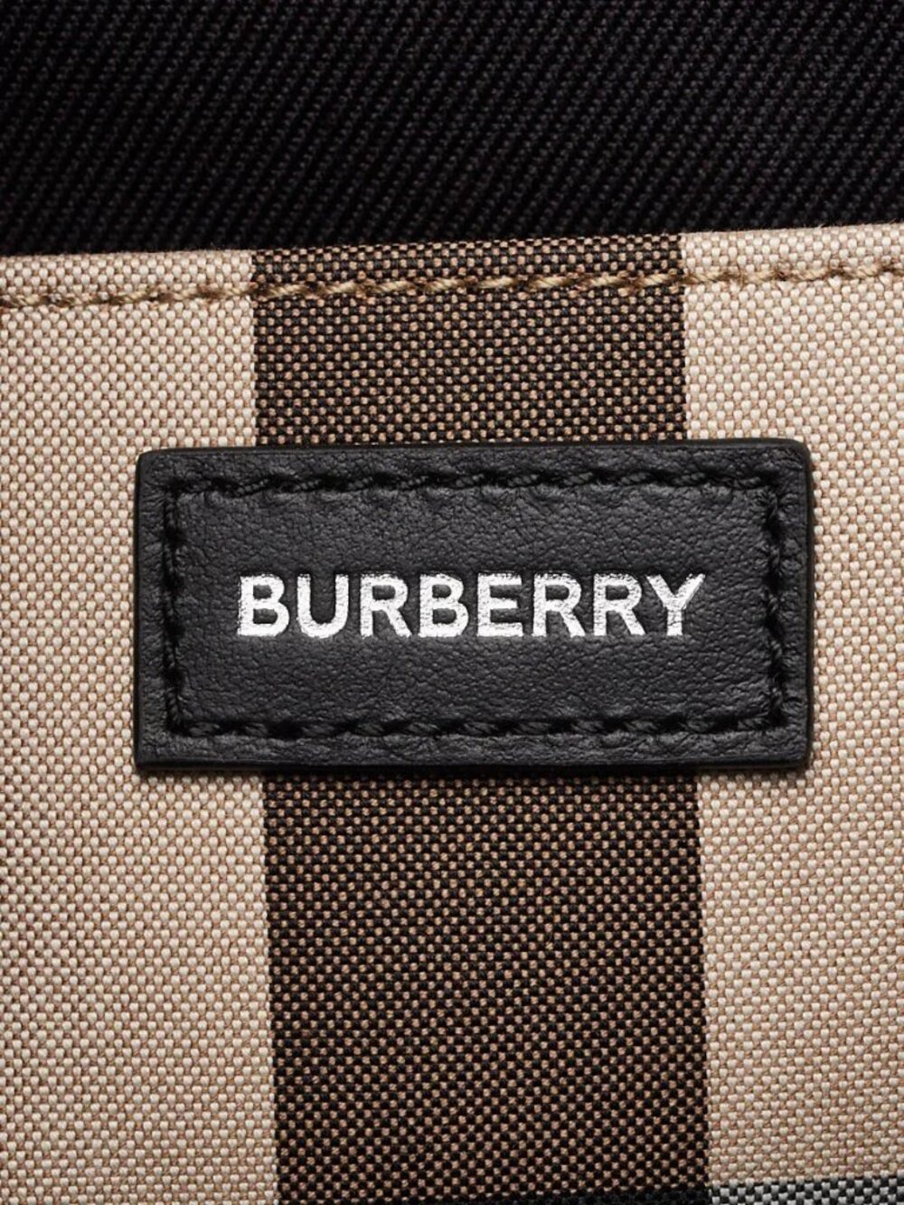 Burberry Taupe Brown Canvas/Leather Check Vertical Tote Bag - Picture 6 of 9